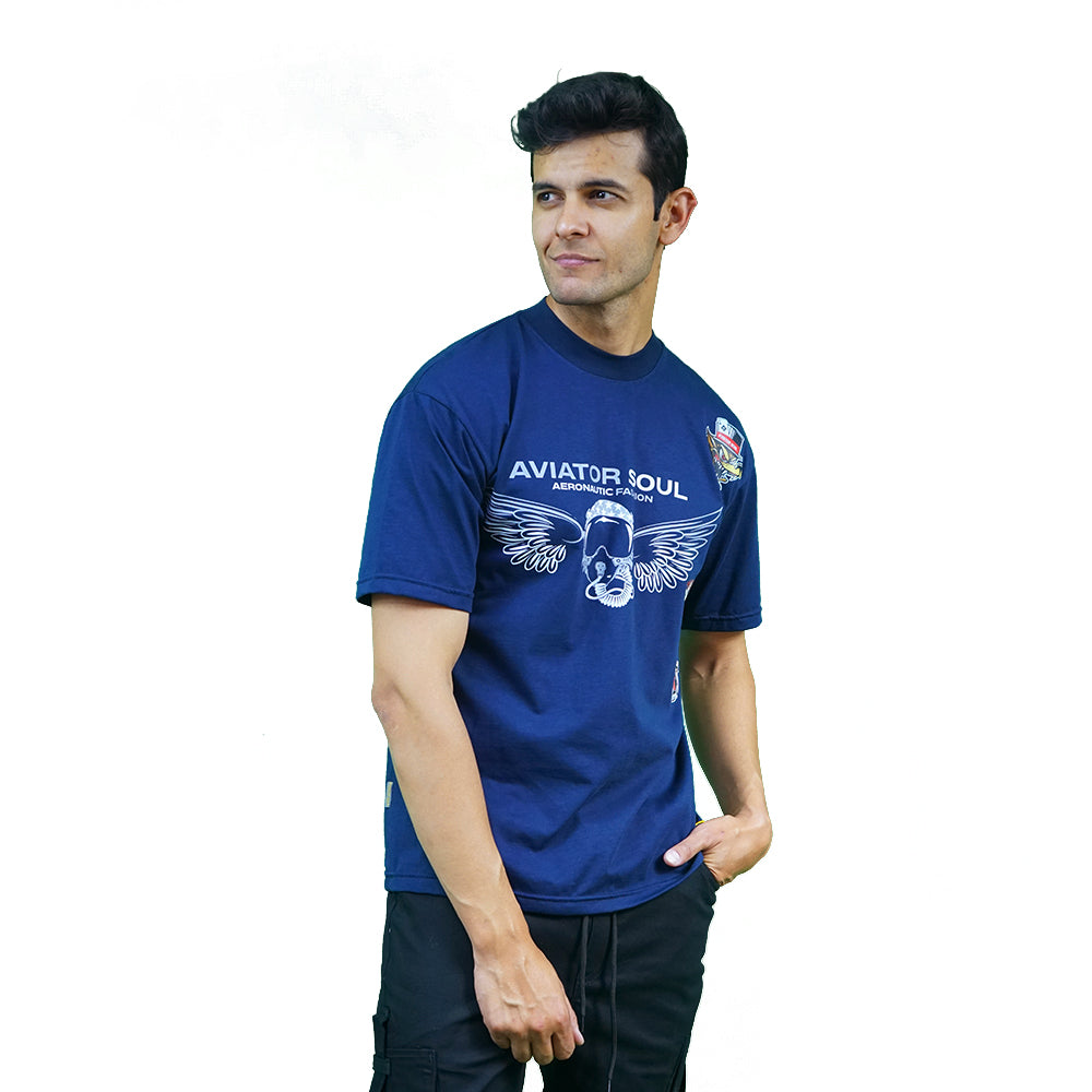 Camiseta Azul Algodón peruano