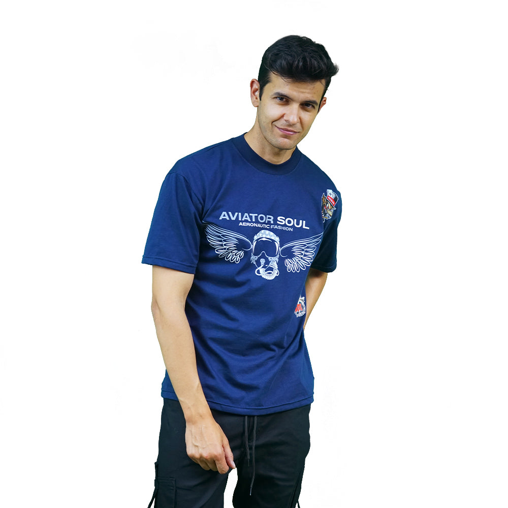 Camiseta Azul Algodón peruano