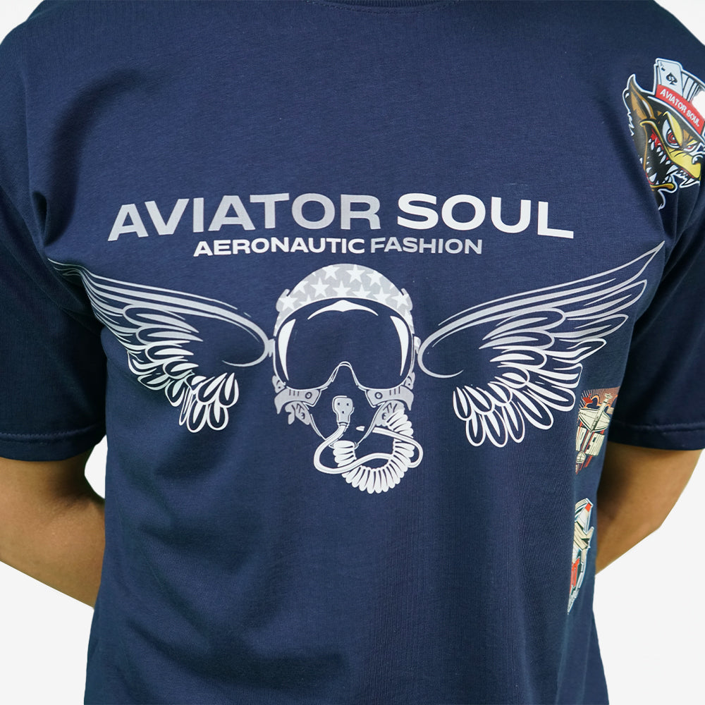 Camiseta Azul Algodón peruano