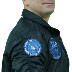 Blue Patch Bomber Jacket