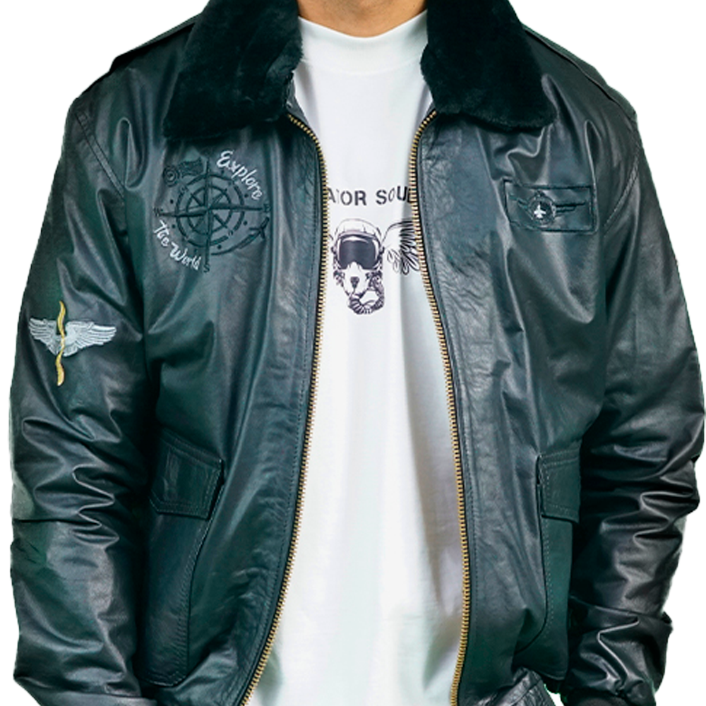 Men’s C A1 Embroidered Black Jacket