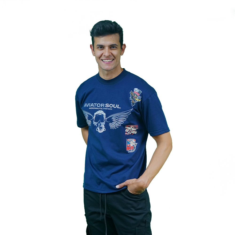 Camiseta Azul Algodón peruano