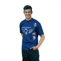 Camiseta Azul Algodón peruano