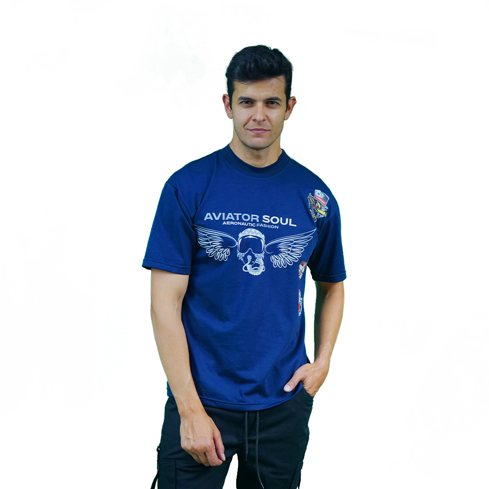 Camiseta Azul Algodón peruano