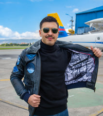 Top Gun Aviator Jacket – Black