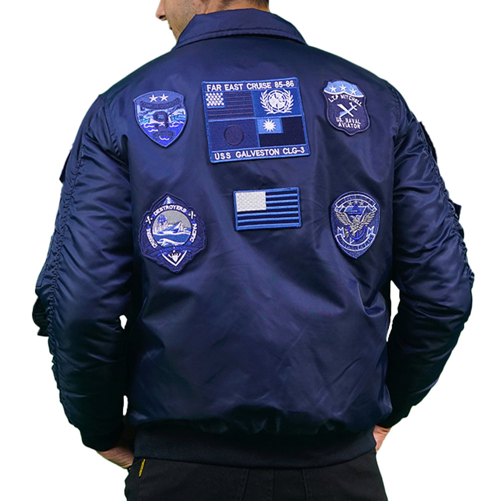 Blue Super Nylon Bomber Jacket