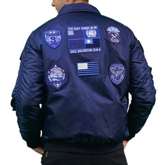 Blue Super Nylon Bomber Jacket