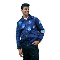 Blue Super Nylon Bomber Jacket