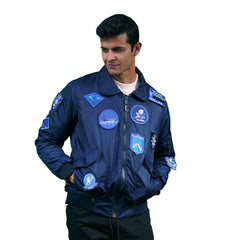 Blue Super Nylon Bomber Jacket