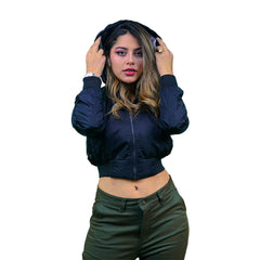 Black Super Nylon Bomber Jacket