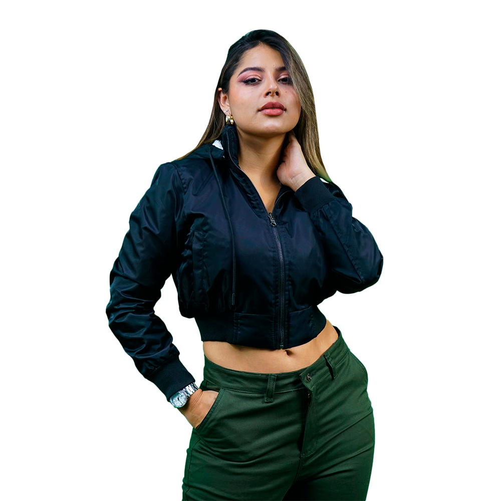 Black Super Nylon Bomber Jacket