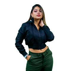 Black Super Nylon Bomber Jacket