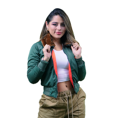 Women’s B-15 Bomber Jacket in Super Nylon – Green Edition