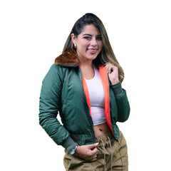 Women’s B-15 Bomber Jacket in Super Nylon – Green Edition