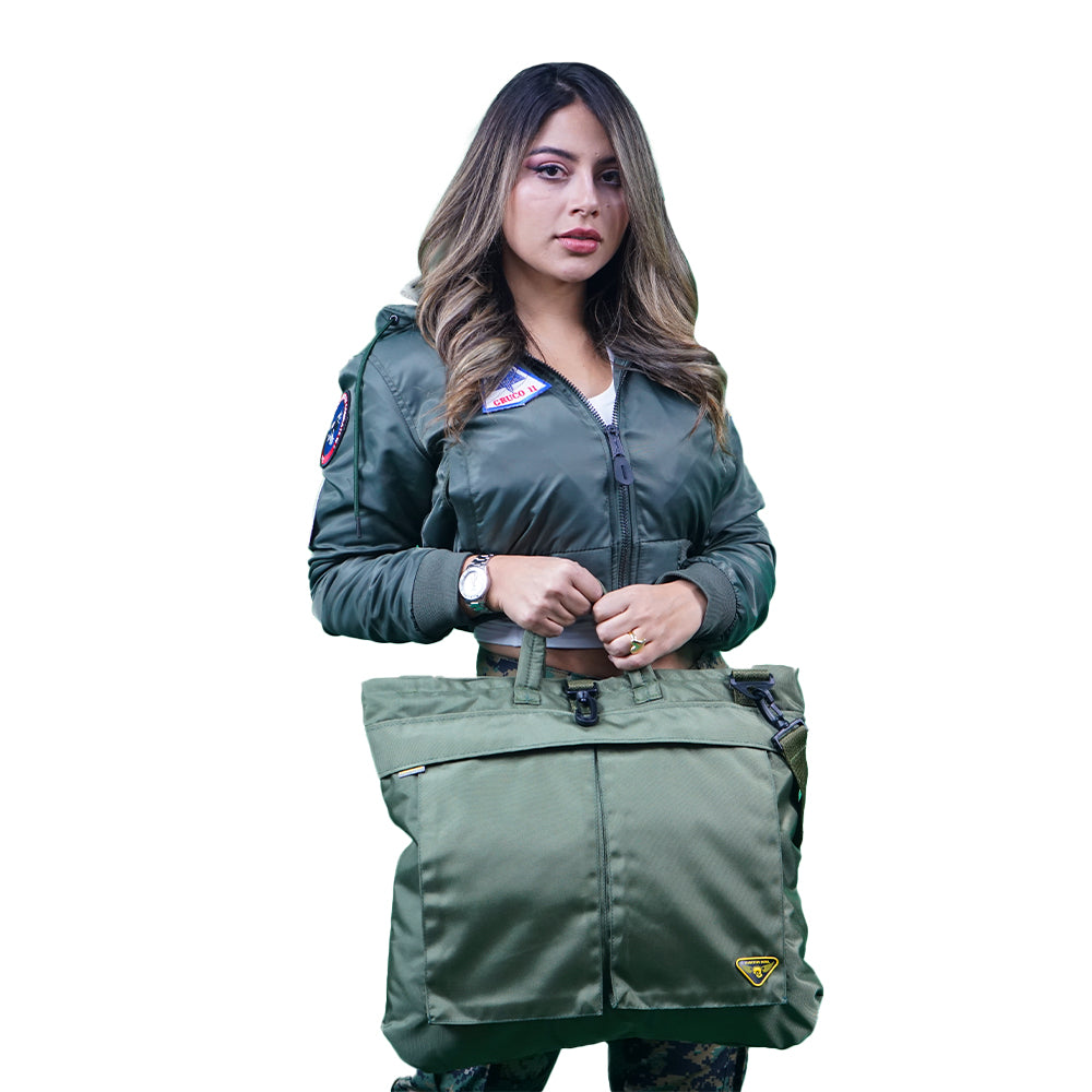 Bolso de Vuelo Verde Militar Sin Parches