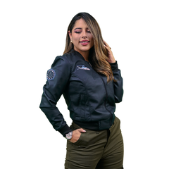 Women’s Black Faux Leather Bomber Jacket