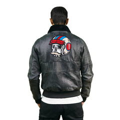 Chaqueta Bomber negra con parche