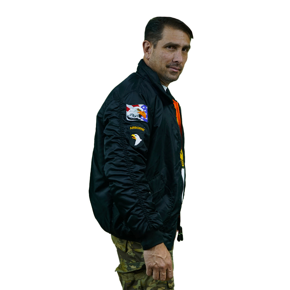 Nylon Jacket with Eagle Patches