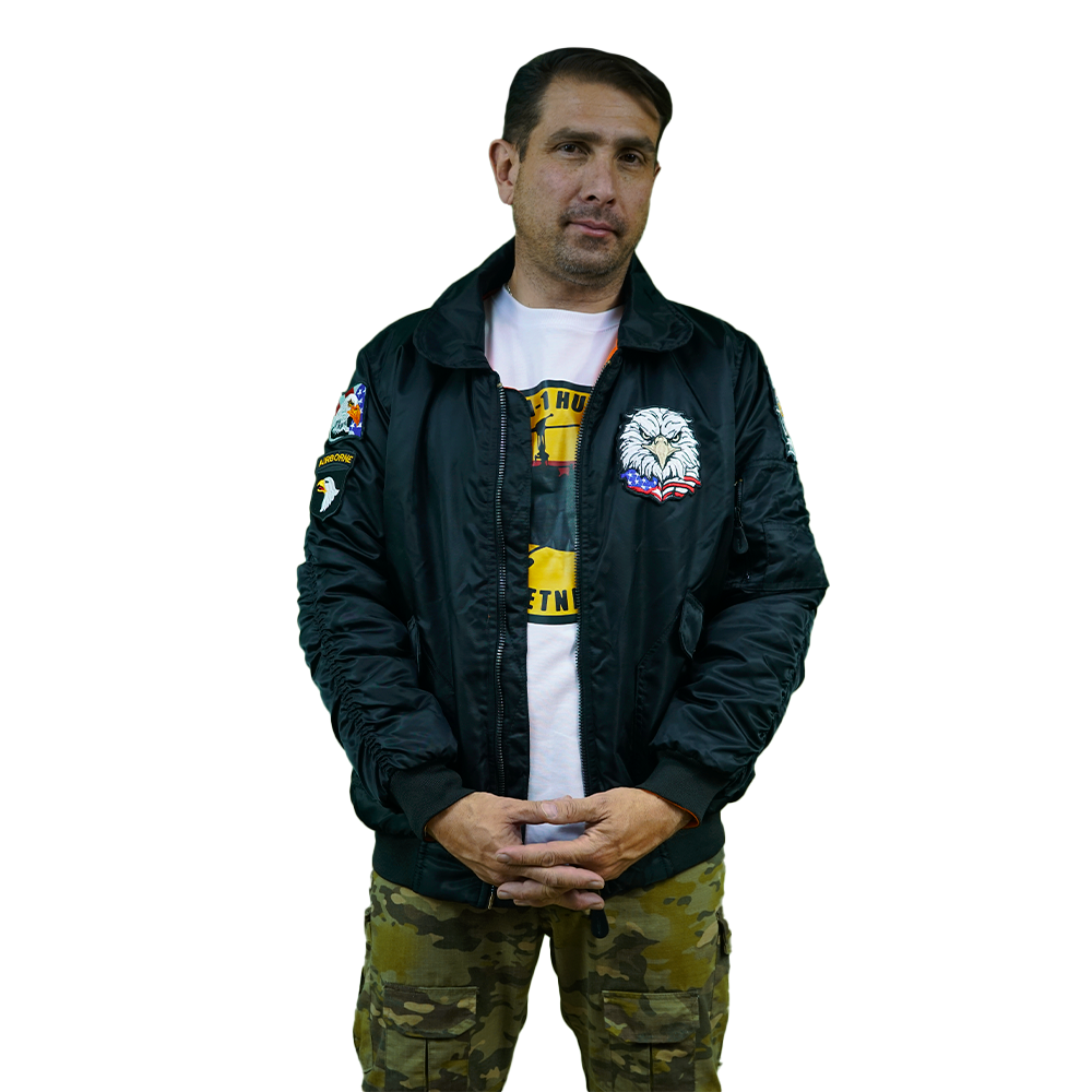 Nylon Jacket with Eagle Patches
