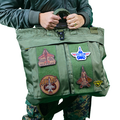 Bolsas de Vuelo Verde Militar Con Parches