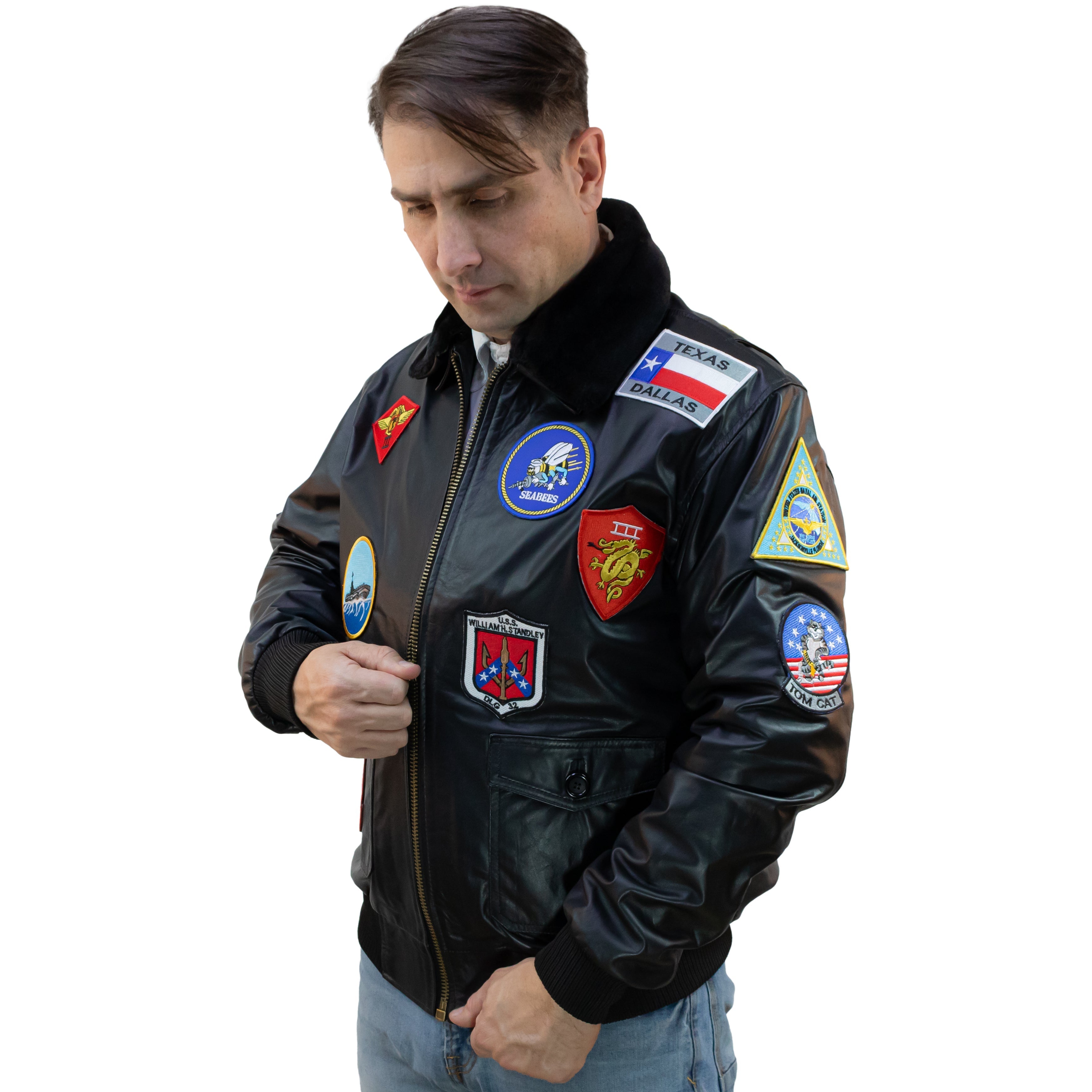 Aviator Jacket with Patches – Customizable