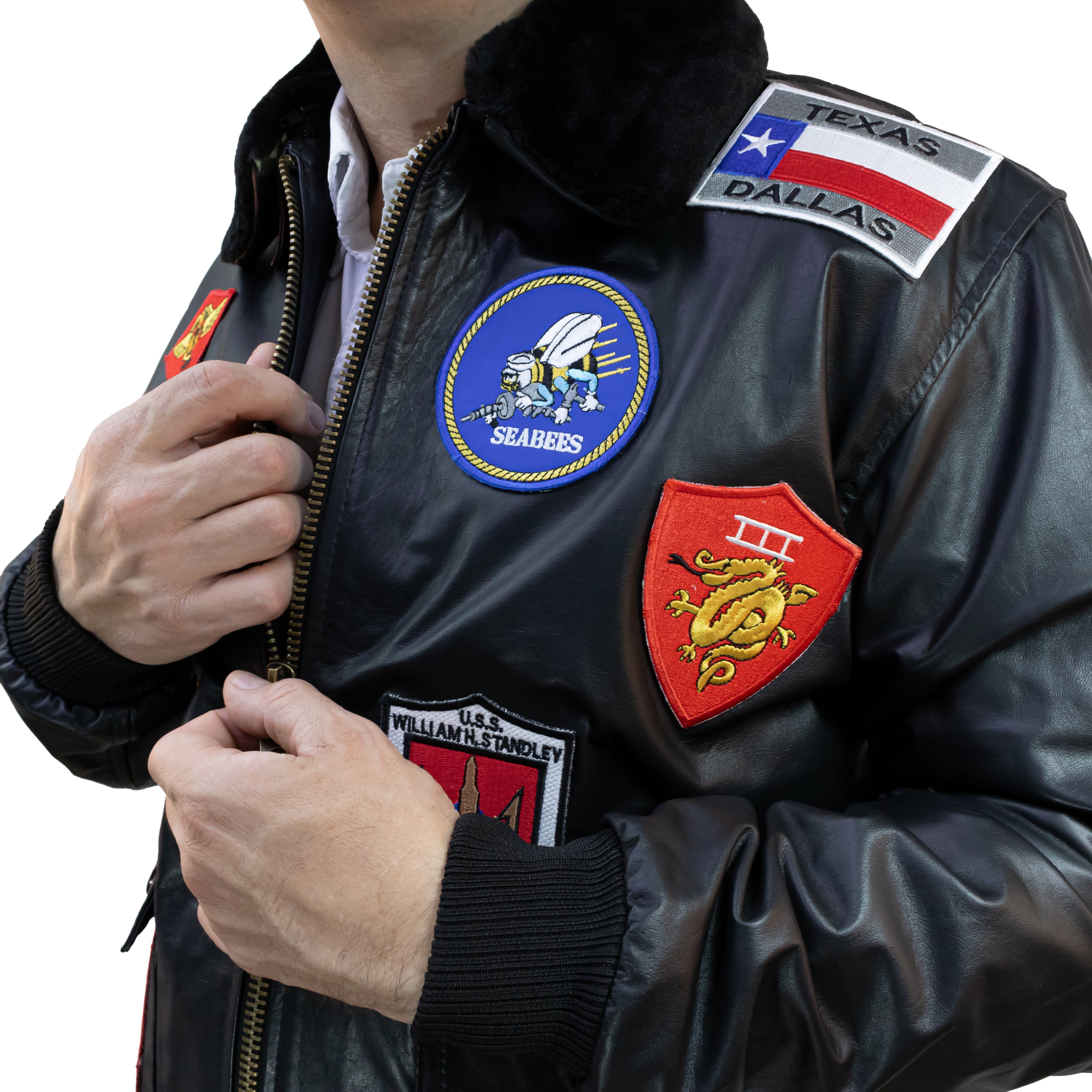 Aviator Jacket with Patches – Customizable