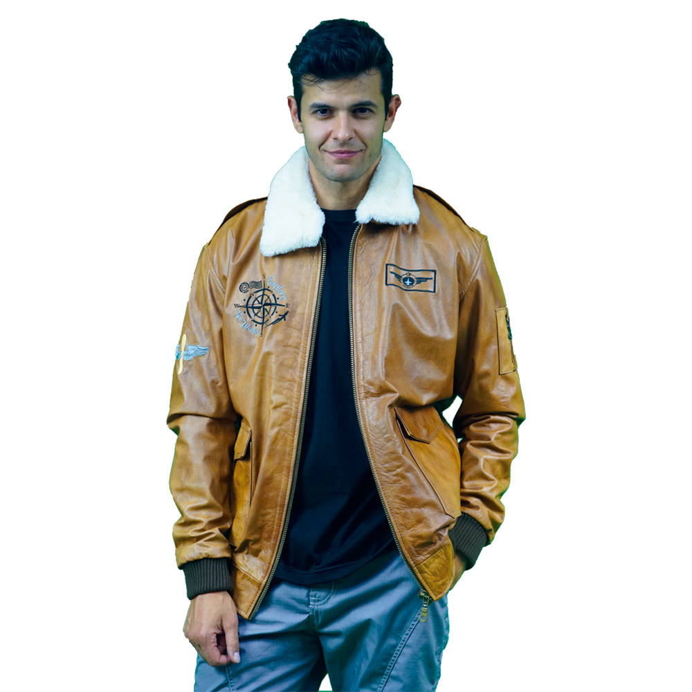 Men’s C A1 Embroidered Caramel Jacket