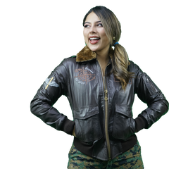 Women’s Brown Embroidered Bomber Jacket